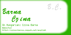 barna czina business card